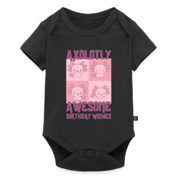 Axolotl Geburtstagsfeier - Baby Premium Kurzarmbody - Schwarz - Vorne