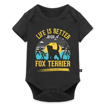La vie est plus belle avec un fox-terrier - Body à manches courtes Premium Bébé - noir - Devant