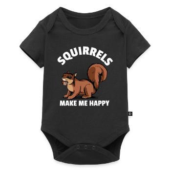Forest Animal Rodent Squirrels Make Me Happy - Baby Premium short-sleeve bodysuit - black - Front