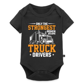 Seules les femmes les plus fortes deviennent conductrices de camion - Body à manches courtes Premium Bébé - noir - Devant