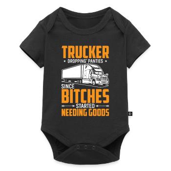 Trucker dépose sa culotte - Trucker - Body à manches courtes Premium Bébé - noir - Devant
