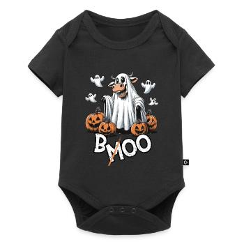 Spook-a-Moo: Die süßeste Kuh von Halloween - Baby Premium Kurzarmbody - Schwarz - Vorne