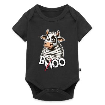Spook-a-Moo: Die süßeste Kuh von Halloween - Baby Premium Kurzarmbody - Schwarz - Vorne