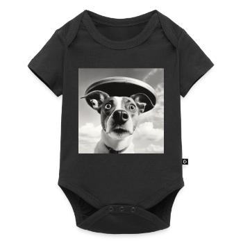 Selfie Chien OVNI Drôle Alien Ovni Amoureux De Chien - Body à manches courtes Premium Bébé - noir - Devant