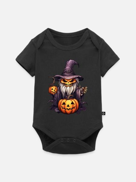 Kürbis Skelett Hexe - Baby Premium Kurzarmbody - Schwarz