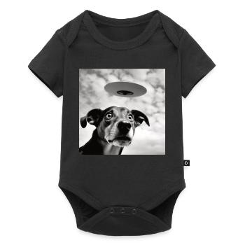 Selfie Chien OVNI Drôle Alien Ovni Amoureux De Chien - Body à manches courtes Premium Bébé - noir - Devant