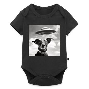 Selfie Chien OVNI Drôle Alien Ovni Amoureux De Chien - Body à manches courtes Premium Bébé - noir - Devant