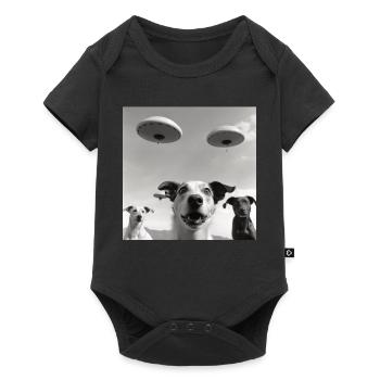 Selfie Chien OVNI Drôle Alien Ovni Amoureux De Chien - Body à manches courtes Premium Bébé - noir - Devant