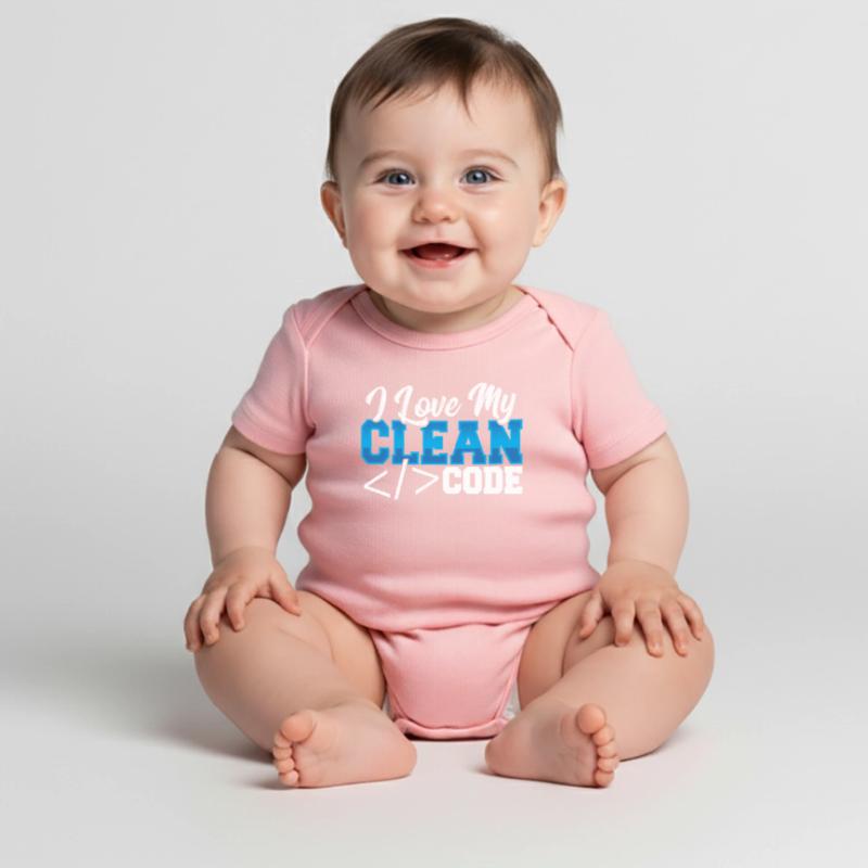 Programming I Love My Clean Code Web Developer Baby Premium short-sleeve bodysuit