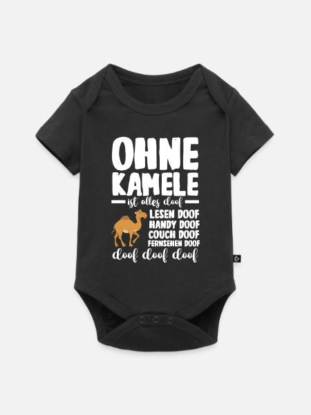Kamel - Baby Premium Kurzarmbody - Schwarz