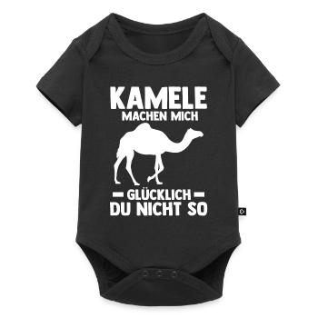 Kamel - Baby Premium Kurzarmbody - Schwarz - Vorne