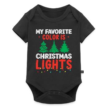 Ma couleur préférée, ce sont les lumières de Noël - Body à manches courtes Premium Bébé - noir - Devant
