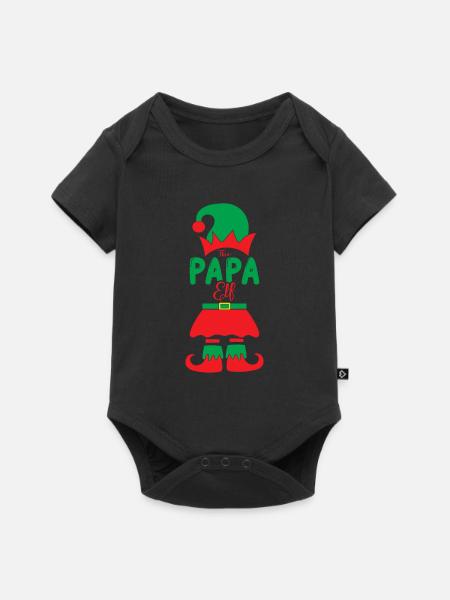 Der Papa Elf - Baby Premium Kurzarmbody - Schwarz