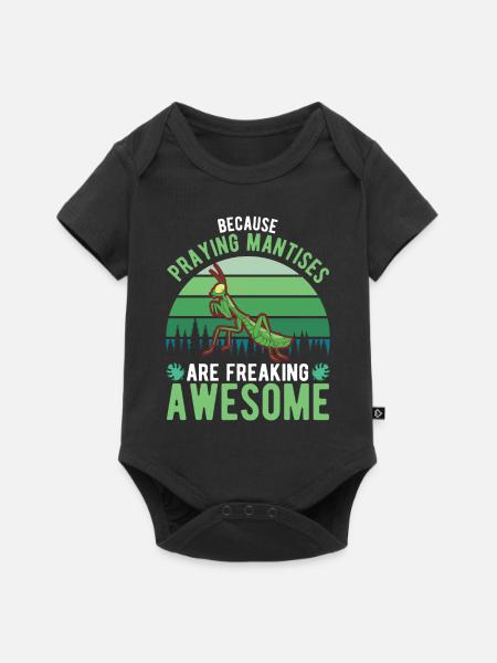 Gottesanbeterin Fangschrecke Mantis - Baby Premium Kurzarmbody - Schwarz