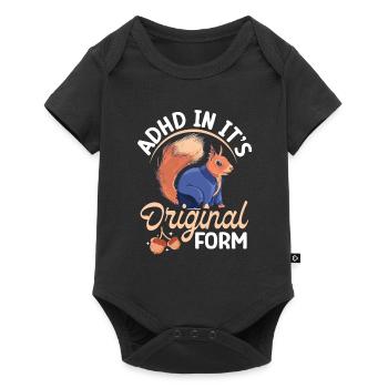 Écureuil Animal Cool forêt TDAH dans son Original - Body à manches courtes Premium Bébé - noir - Devant