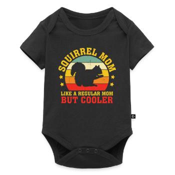Retro Squirrel Mom Vintage Forest Animal Mother - Baby Premium short-sleeve bodysuit - black - Front