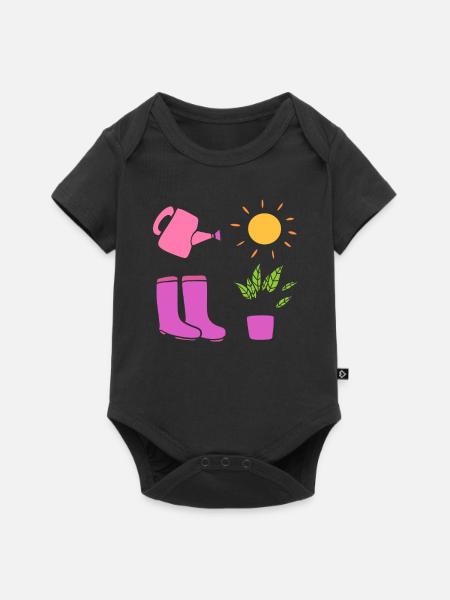 Botanisch Gärtner - Baby Premium Kurzarmbody - Schwarz