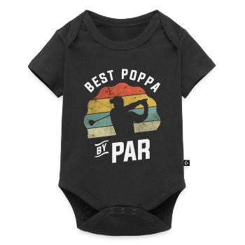 Best Poppa By Par Golf Golfer Golfing Father's Day - Baby Premium short-sleeve bodysuit - black - Front