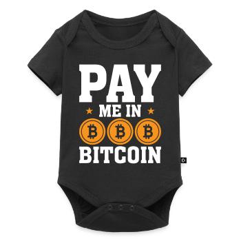 Pay me in Bitcoin - Baby Premium short-sleeve bodysuit - black - Front