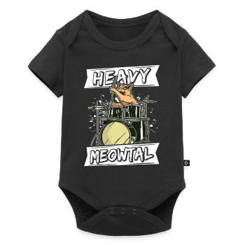 Heavy Meowtal Cat Heavy Metal Rock Headbanger Ca - Body à manches courtes Premium Bébé - noir - Devant