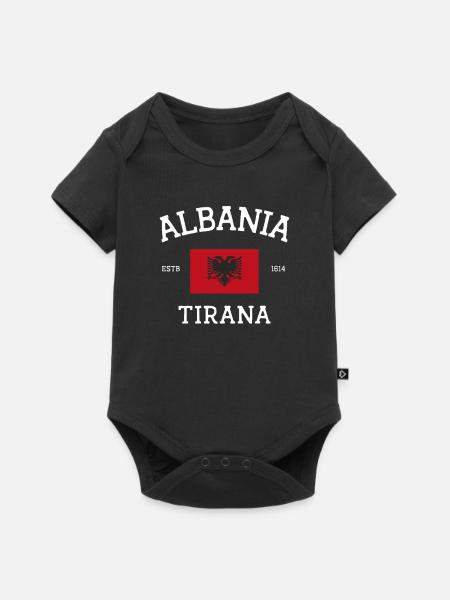 Albanien - Baby Premium Kurzarmbody - Schwarz