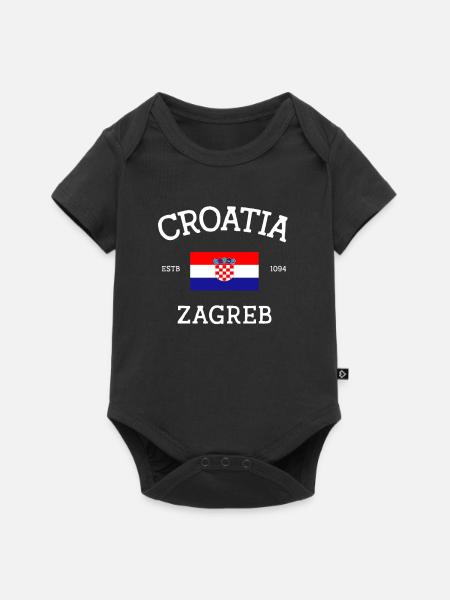 Kroatien - Baby Premium Kurzarmbody - Schwarz