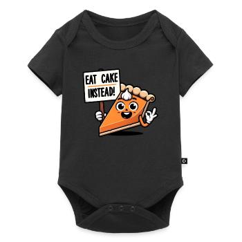 Eat Cake Instead Funny Pilgrim Turkey Thanksgiving - Baby Premium Kurzarmbody - Schwarz - Vorne