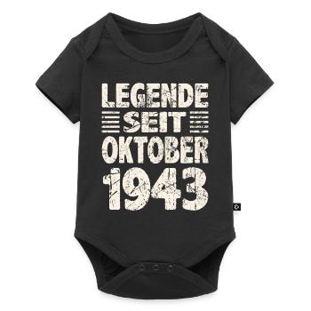 Oktober 1943 Legende seit 80 Jahren Mann Frau - Baby Premium Kurzarmbody - Schwarz - Vorne