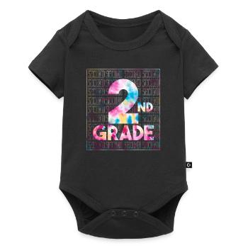 Tie Dye 2nd Grade Typography Team Second Grade - Baby Premium short-sleeve bodysuit - black - Front