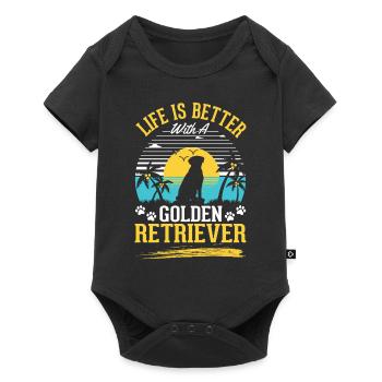 Das Leben ist besser mit einem Golden Retriever - Baby Premium Kurzarmbody - Schwarz - Vorne