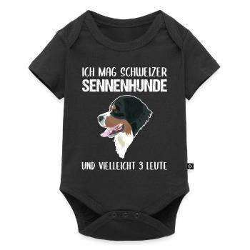 Berner Sennenhund Liebe und Sarkasmus Geschenk - Baby Premium Kurzarmbody - Schwarz - Vorne