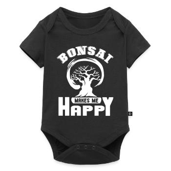 Bonsai Bonsai Makes Me Happy - Baby Premium short-sleeve bodysuit - black - Front