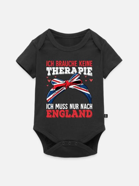 England - Baby Premium Kurzarmbody - Schwarz