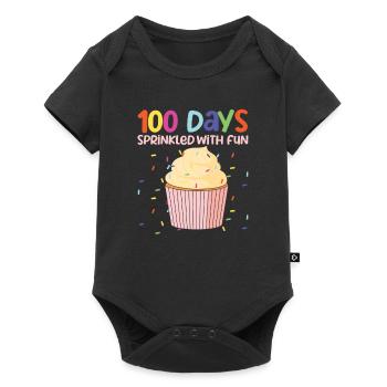 100 jours saupoudrés de cupcakes amusants professeur étudiant - Body à manches courtes Premium Bébé - noir - Devant