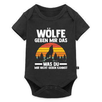 Tier Waldtier Wolf - Baby Premium Kurzarmbody - Schwarz - Vorne