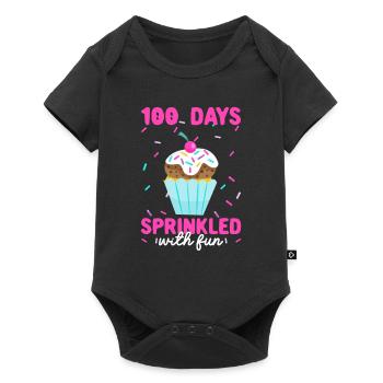 100 jours saupoudrés de cupcakes amusants professeur étudiant - Body à manches courtes Premium Bébé - noir - Devant