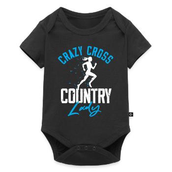 crazy cross country lady Design for a xc lady - Baby Premium Kurzarmbody - Schwarz - Vorne