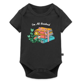 I’m All Booked Reading Floral - Livres de lecture - Body à manches courtes Premium Bébé - noir - Devant