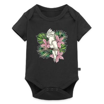Oiseau amant perroquet Floral cadeau cacatoès - Body à manches courtes Premium Bébé - noir - Devant
