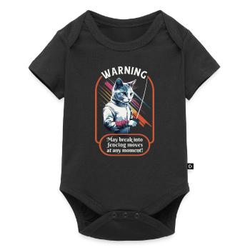 chats, escrimeurs, joueur, escrime drôle, sports, chats - Body à manches courtes Premium Bébé - noir - Devant