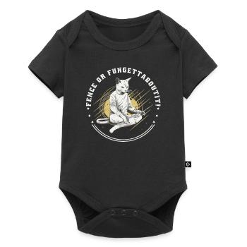 cats, fencers, gamer, funny fencing, sports, cats - Baby Premium short-sleeve bodysuit - black - Front