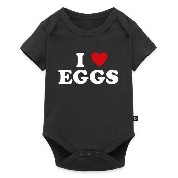 Herz Farmer - Ich Liebe Egg - Baby Premium Kurzarmbody - Schwarz - Vorne