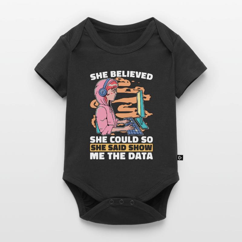Data Mining She Believed She Could So Data Analyst Baby Premium Kurzarmbody