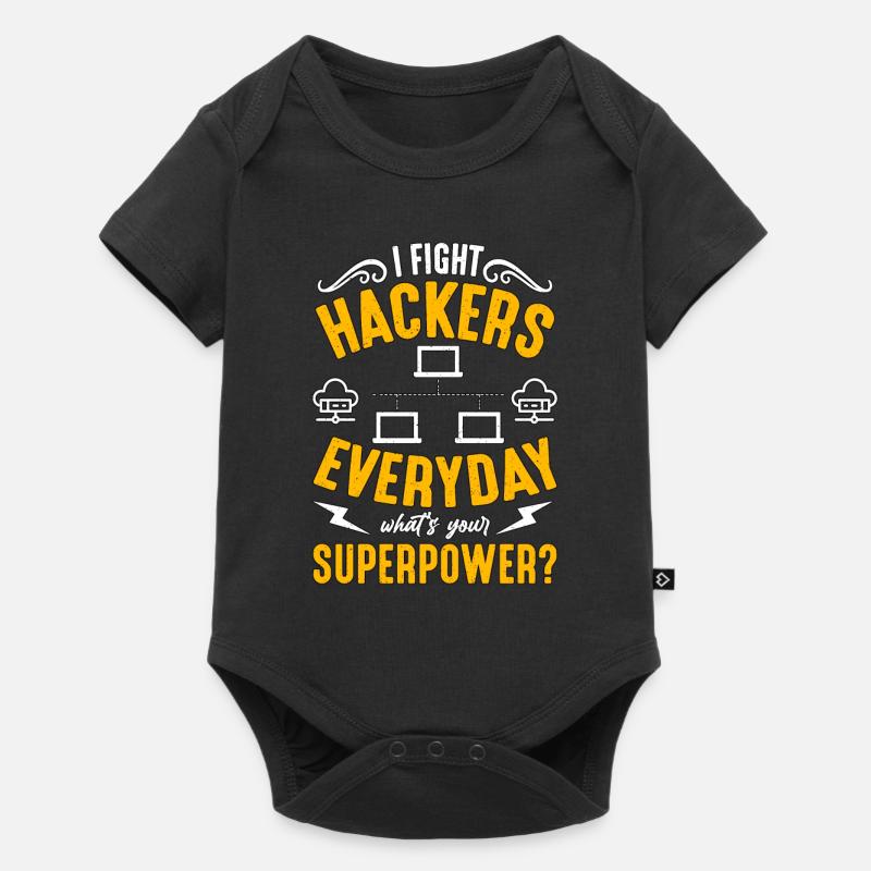 Network Engineer I Fight Hackers Cybersecurity - Baby Premium Kurzarmbody - Schwarz