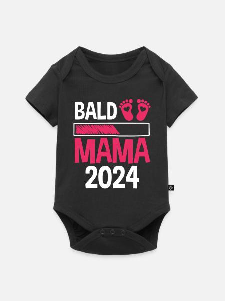 Werdende Mama 2024 - Baby Premium Kurzarmbody - Schwarz