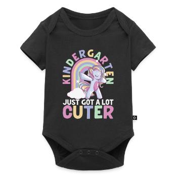La maternelle est devenue une jolie licorne à pois 100e - Body à manches courtes Premium Bébé - noir - Devant