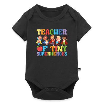 Teacher Of Tiny Superheroes Funny Lessons - Baby Premium short-sleeve bodysuit - black - Front