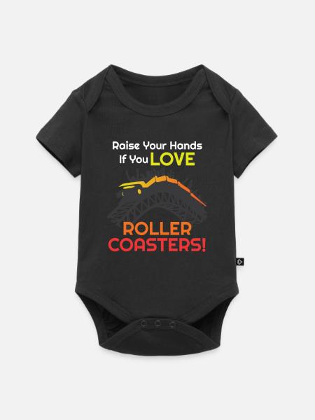 Love Roller Coasters! Achterbahn - Baby Premium Kurzarmbody - Schwarz