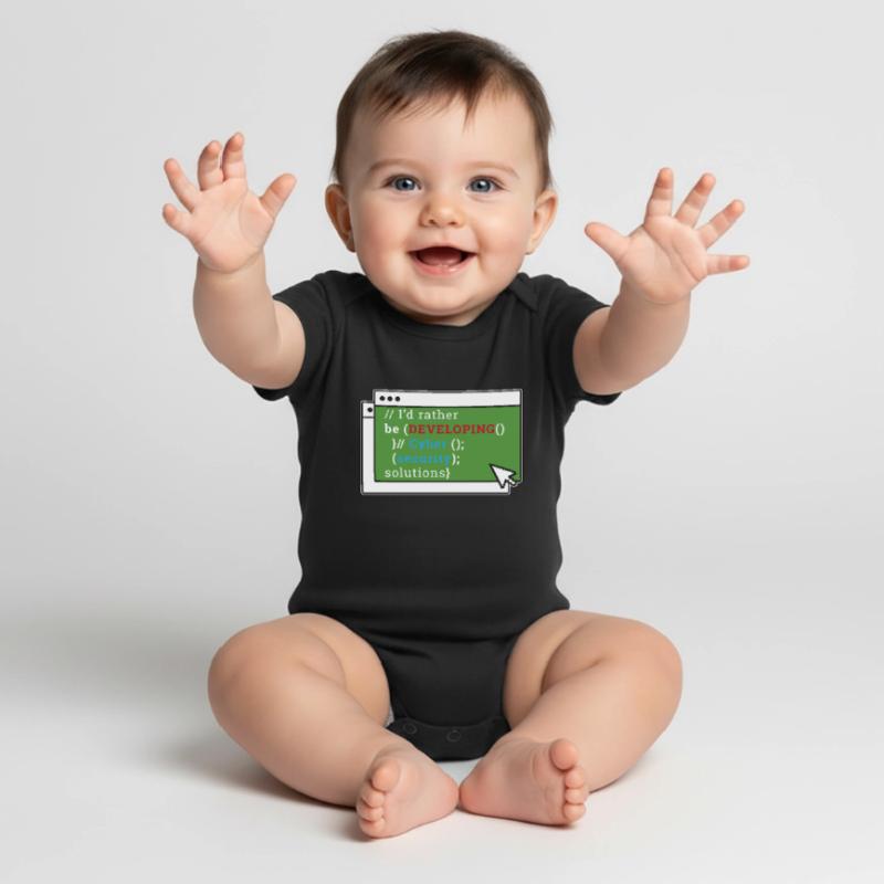 Cybersecurity I'd Rather Be Developing Programmer Baby Premium Kurzarmbody