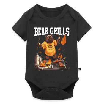 Bear Grills Barbecue BBQ Grillades Camping Sauvage - Body à manches courtes Premium Bébé - noir - Devant